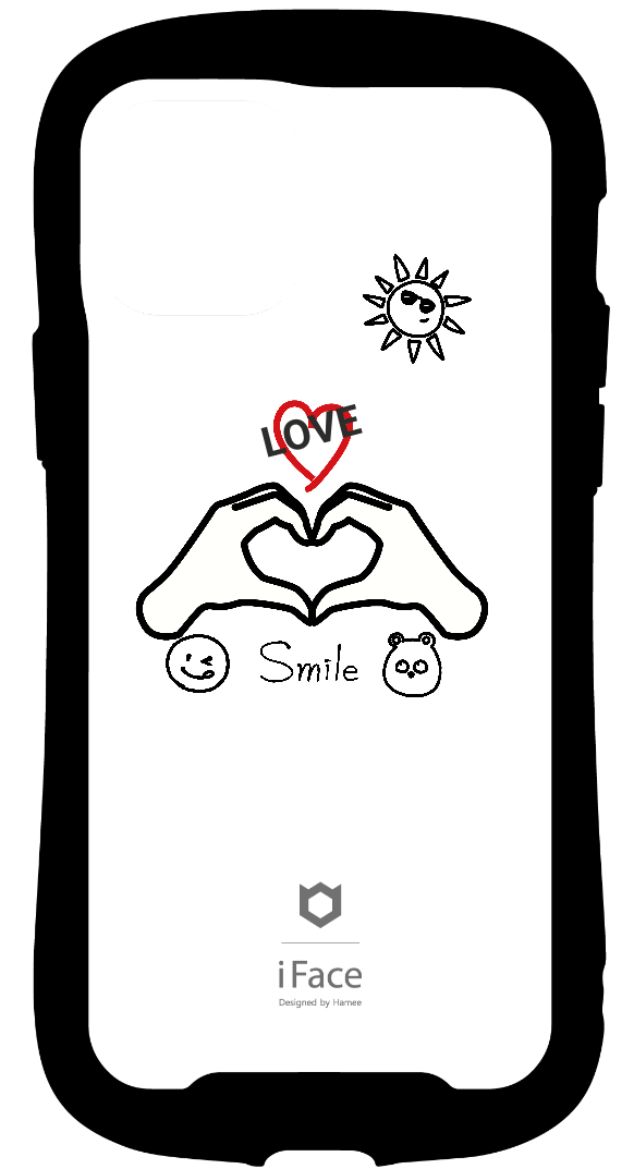 iFace reflectionインナーシート iPhone 12/12 Pro オリジナルスタンプ モノクロ ポップ LOVE
