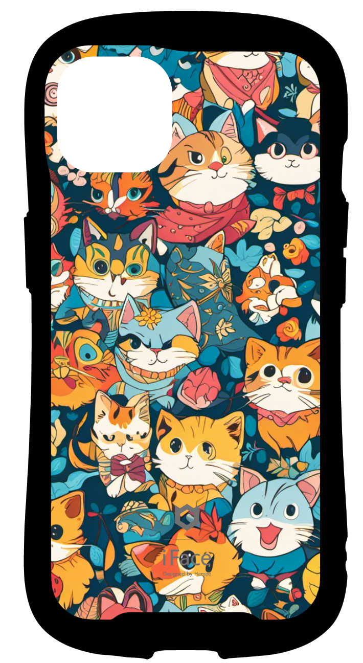 iFace reflectionインナーシート iPhone13 iFace ポップ Seamless patterns, 猫