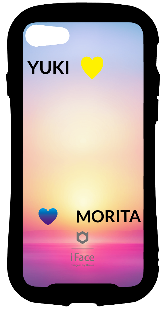 iFace reflectionインナーシート iPhone SE 2022/SE 2020/8/7 AI グラデーション オリジナルスタンプ ポップ MORITA YUKI 推し活 シンプル