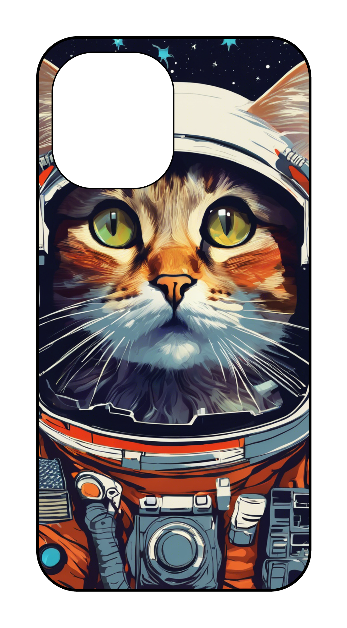 カスタマイズスマホケース iPhone16 宇宙ねこ