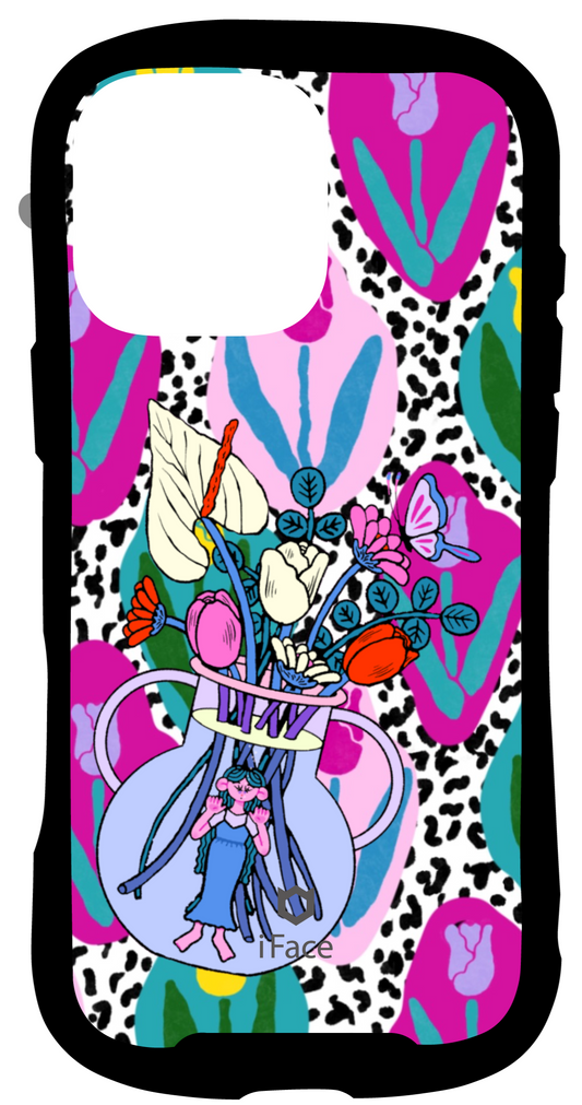 iFace reflectionインナーシート iPhone16ProMax チューリップ ピンク 花 女の子