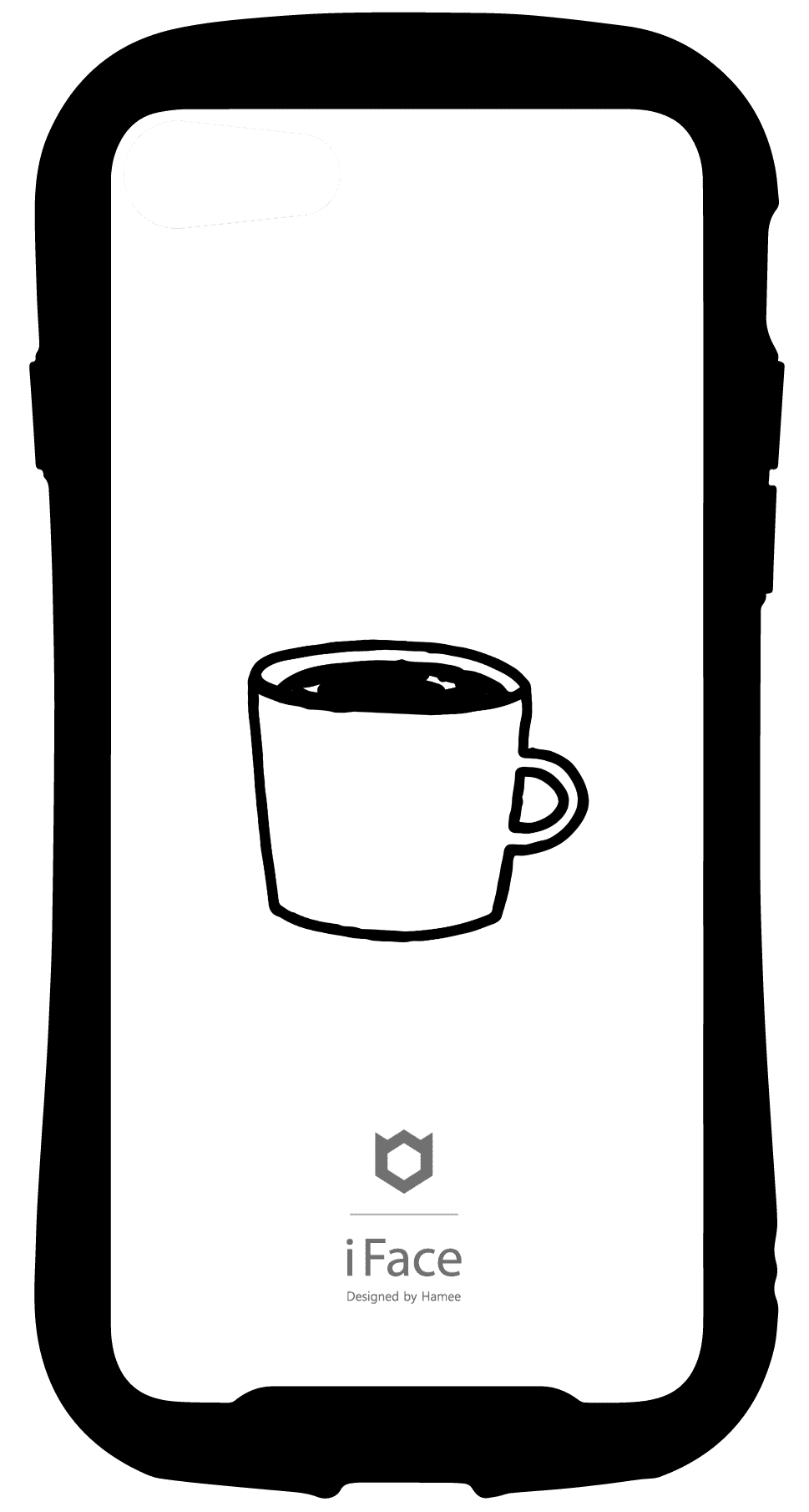iFace reflectionインナーシート iPhone SE 2022/SE 2020/8/7 オリジナルスタンプ モノクロ