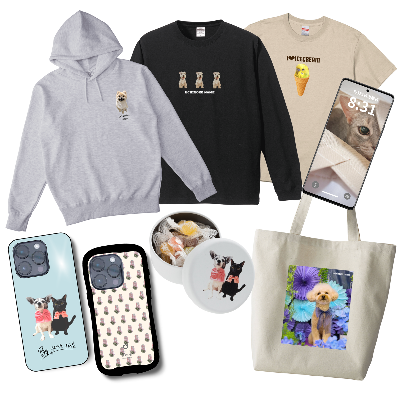 ペット画像で作れるCustoMee商品